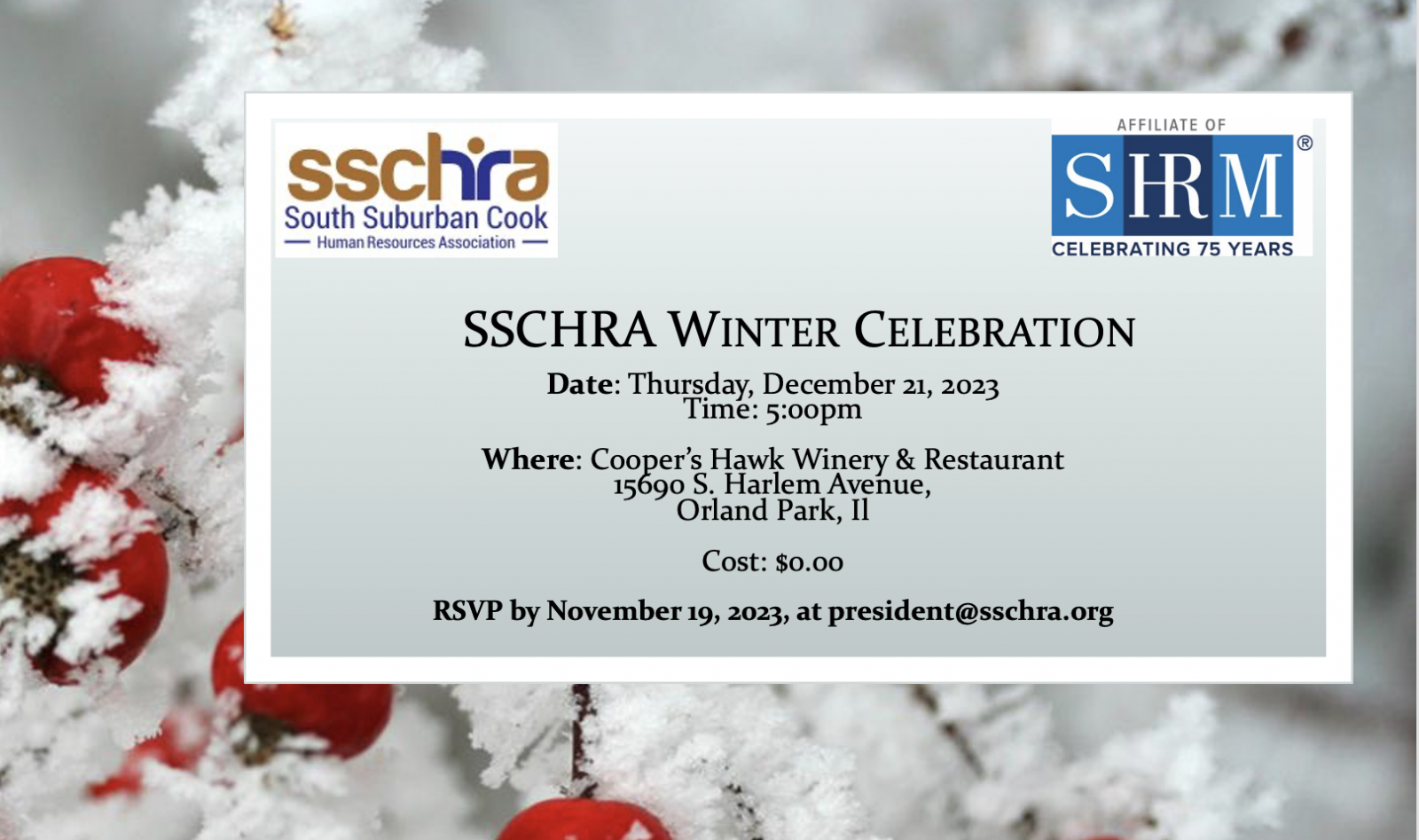 SSCHRA Winter Celebration